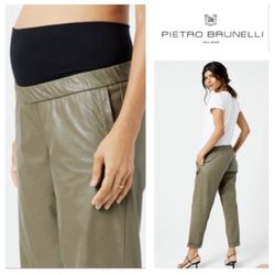 NEW! Pietro Brunelli Oliver faux leather ankle pant (L)