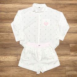 Victoria's Secret PINK Sleepwear Oversized Pajama Shirt & Shorts Set Womens M