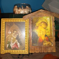 Antique Vintage Paintings Set Of 2