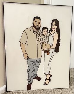 Glass Paintings Family, Friends, Pets, Anime & Cartoon Portraits Available LOCATED IN COVINA