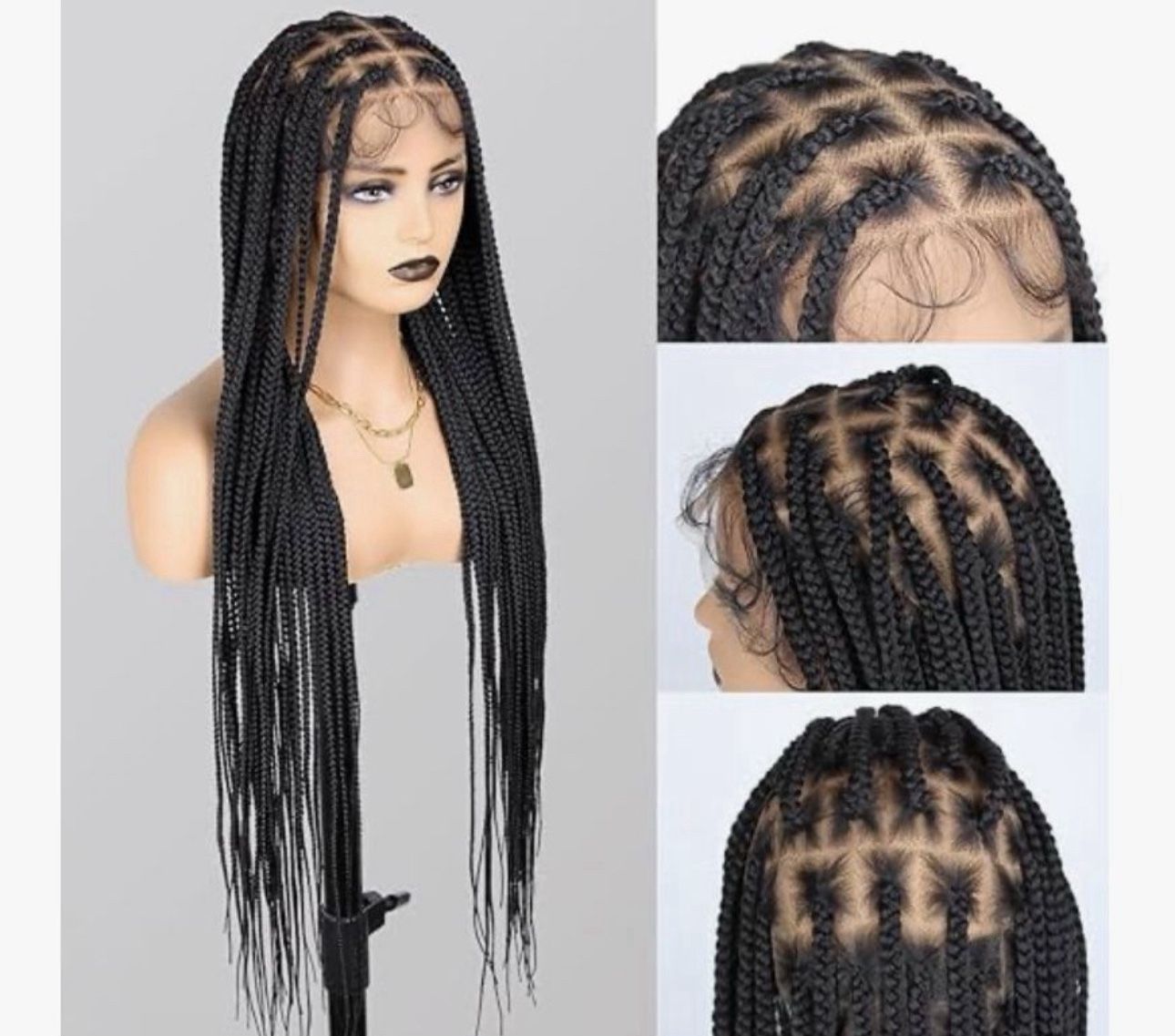 24 Inch Laced Box Braid Wig