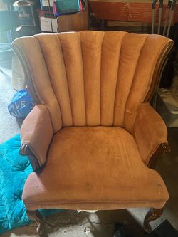 Vintage channel wingback chair