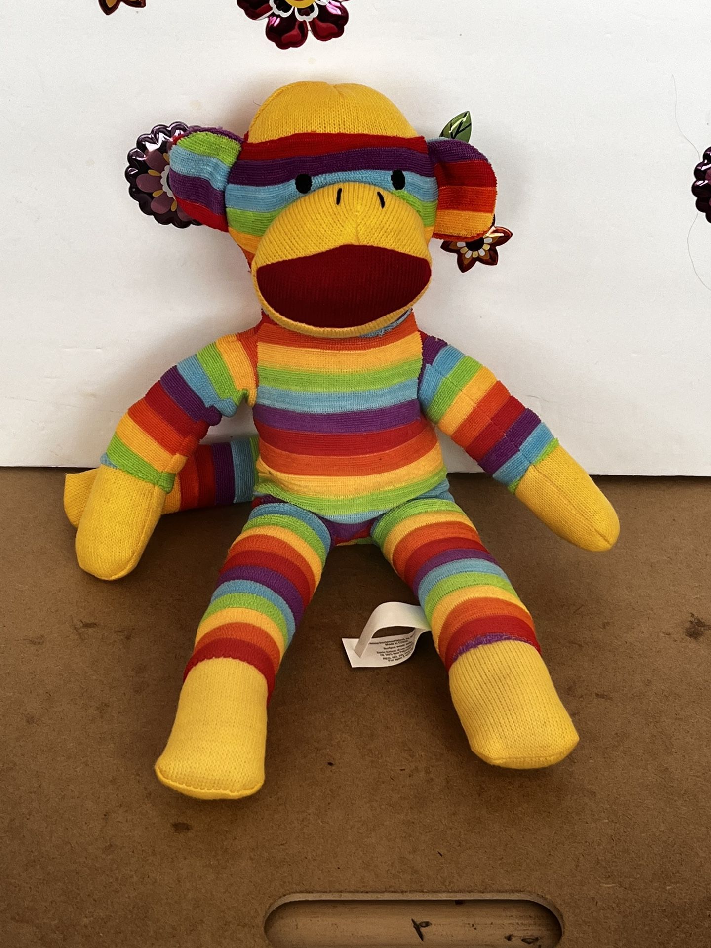 COLORFUL SOCK MONKEY - STRIPED 16 INCH