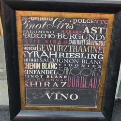 Amanti Art Vino Type Framed Art Print By Stephen Fowler 26"H x 22"W