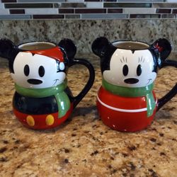 Mickey Mouse & Minnie Mouse Winter Mugs 