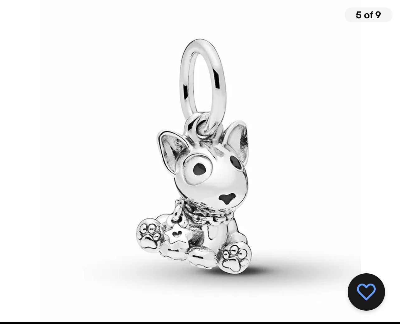 PANDORA Bull Terrier Charm Dog~Sterling Silver