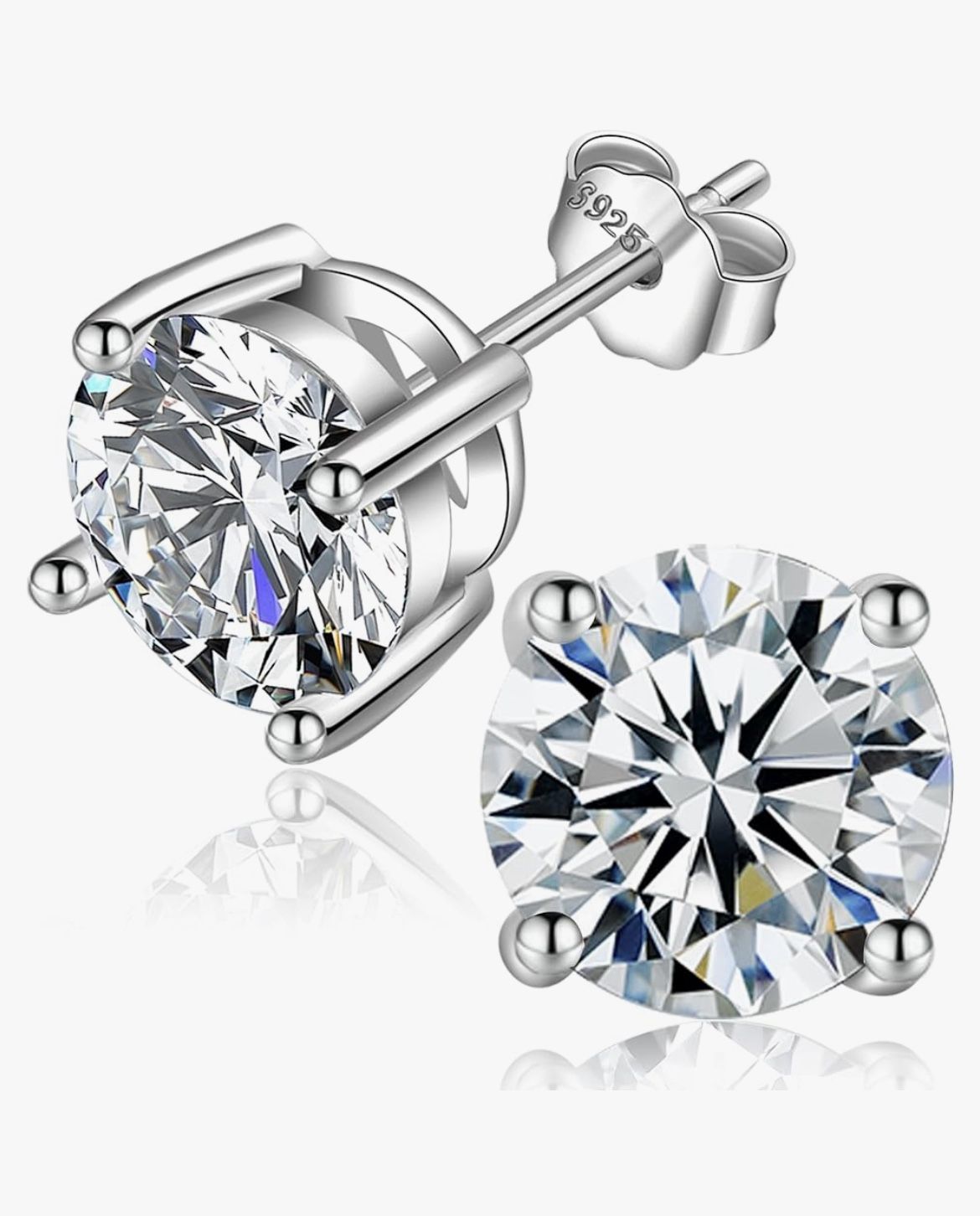 Moissanite Earrings - Color Grade F - VVS1 With Authenticity Certificate 1.5 Ct