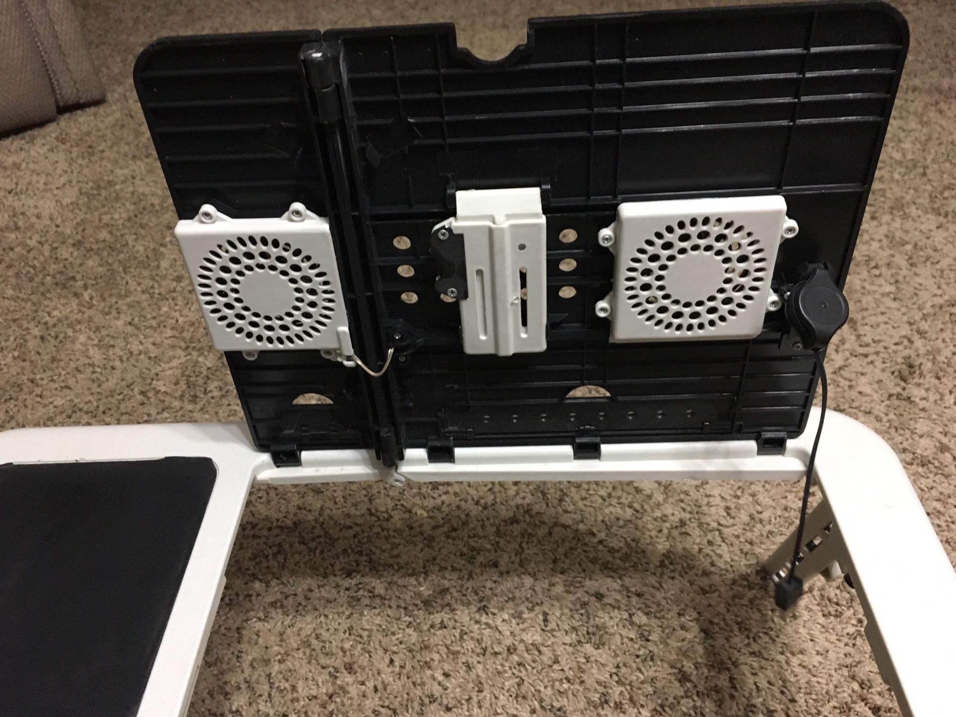 Folding Laptop or Tablet table with 2 cooling fans