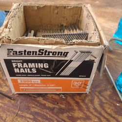 3/4 box of 3 inch framing nails.