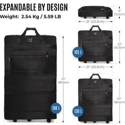 Brand New Collapsible 3 in 1 Expandable Luggage Rolling Duffle Bag With Enhanced Inline Wheels Rolling Luggage Large Suitcase for Men Women Foldable 