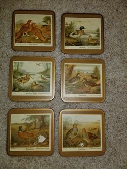 Vintage Pimpernel Lacquer "Game Birds" Coasters x 6