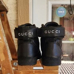 GUCCI SOFT LEATHER HIGHTOP STRAP SNEAKER 