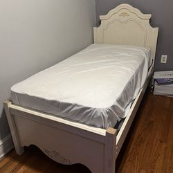 Twin size bed frame and mattress