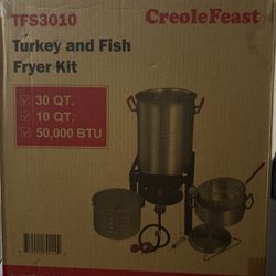 Brand New Backyard Pro 30 Qt. Deluxe Aluminum Turkey Fryer / Seafood Boiler Kit 