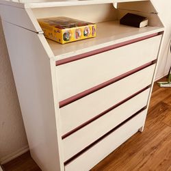 Chest of 4 Drawers Dresser4 Dwrs & Shelf  Solid Wood 