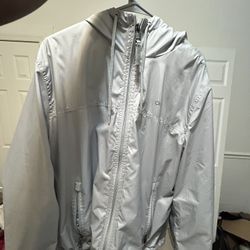 Calvin Klein Hooded  lined Jacket Men's Polarfleece Windbreaker Grey XL