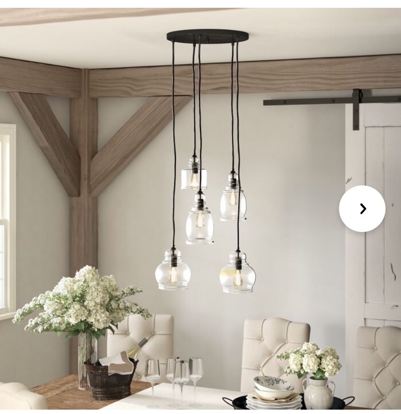 Hanging light fixture w/ Edison bulbs