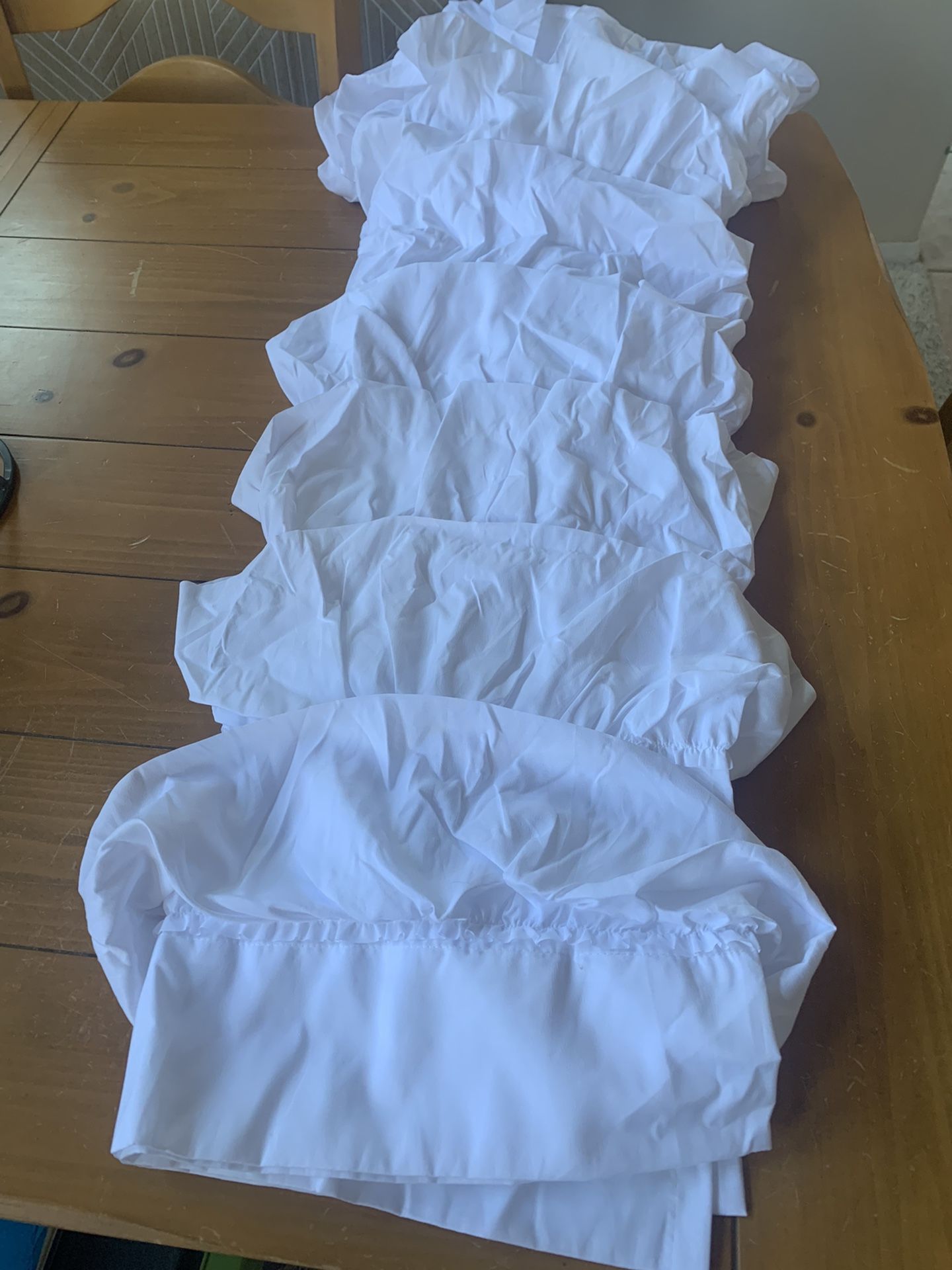 New White Ruffle Curtain 50Lx63L-1 Panel