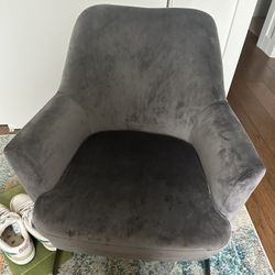 Gray Velvet Armchair Urban Outfitters 