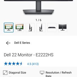 Dell E2222HS Computer Monitor  🖥️ 