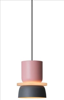 New Nordic Modern Pendant Light,Colorful Pendant Light Fixture,Pink Hanging Light Fixture for Bedroom, Macaron Aluminum Finish, Mid Century Hanging Li
