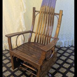 Amish Byler made & Swivel Glider Signed By Master Craftsman Paul Byler 