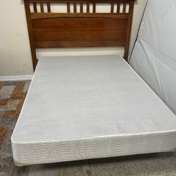 Full Bed Headboard, Simmons Boxspring 🚚 extra Cama doble, colchón limpio, somier y barandillas