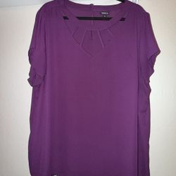 Torrid Purple Georgette Cage Neck Blouse - Woman’s Size 3X