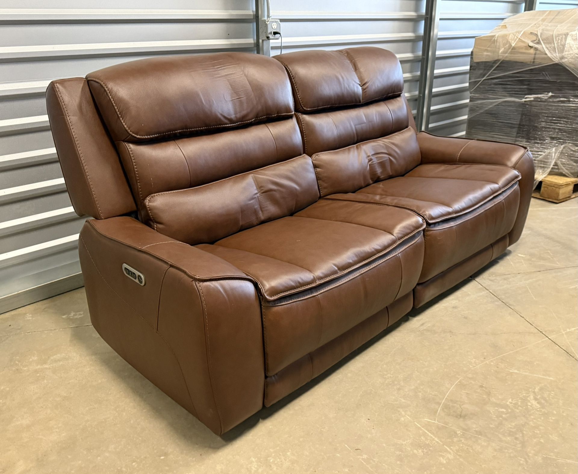 LEATHER POWER RECLINING SOFA