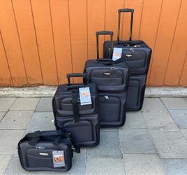 4 pcs rolling and expandable luggage