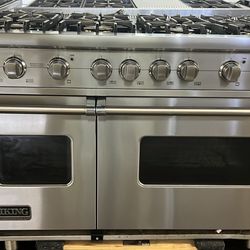 VIKING 48”WIDE ALL GAS RANGE STOVE STAINLESS STEEL 