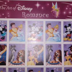 The art of Disney romance sheet of stamps 2006