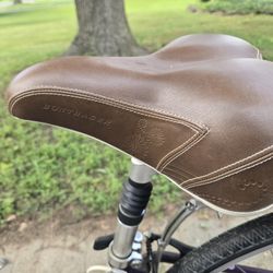 Bontrager TREK Bicycle With Engraved Leather Seat, Helmet, And Trunk Bag