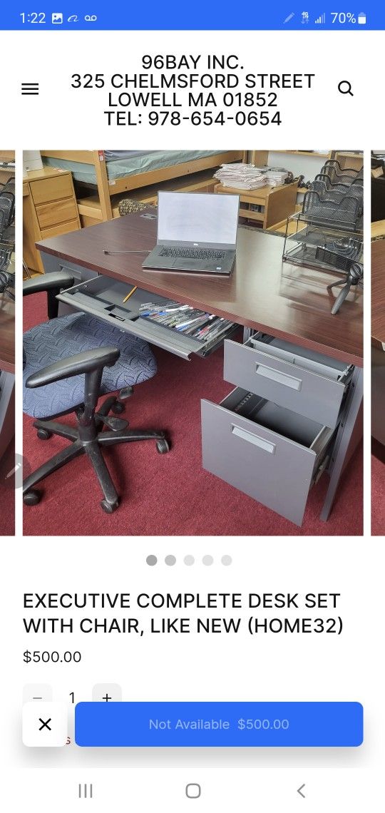 EXECUTIVE COMPLETE DESK SET WITH CHAIR, LIKE NEW (HOME32)