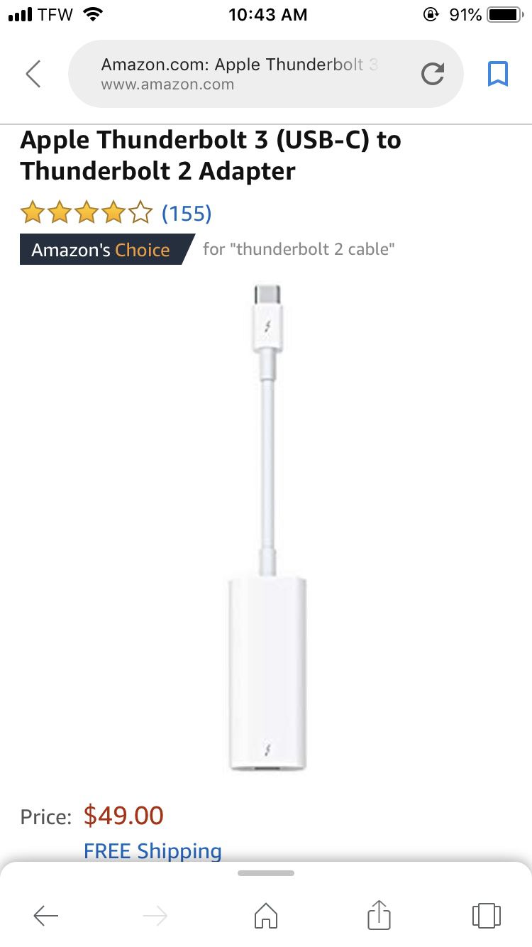 MacBook thunderbolt 3 with adapter