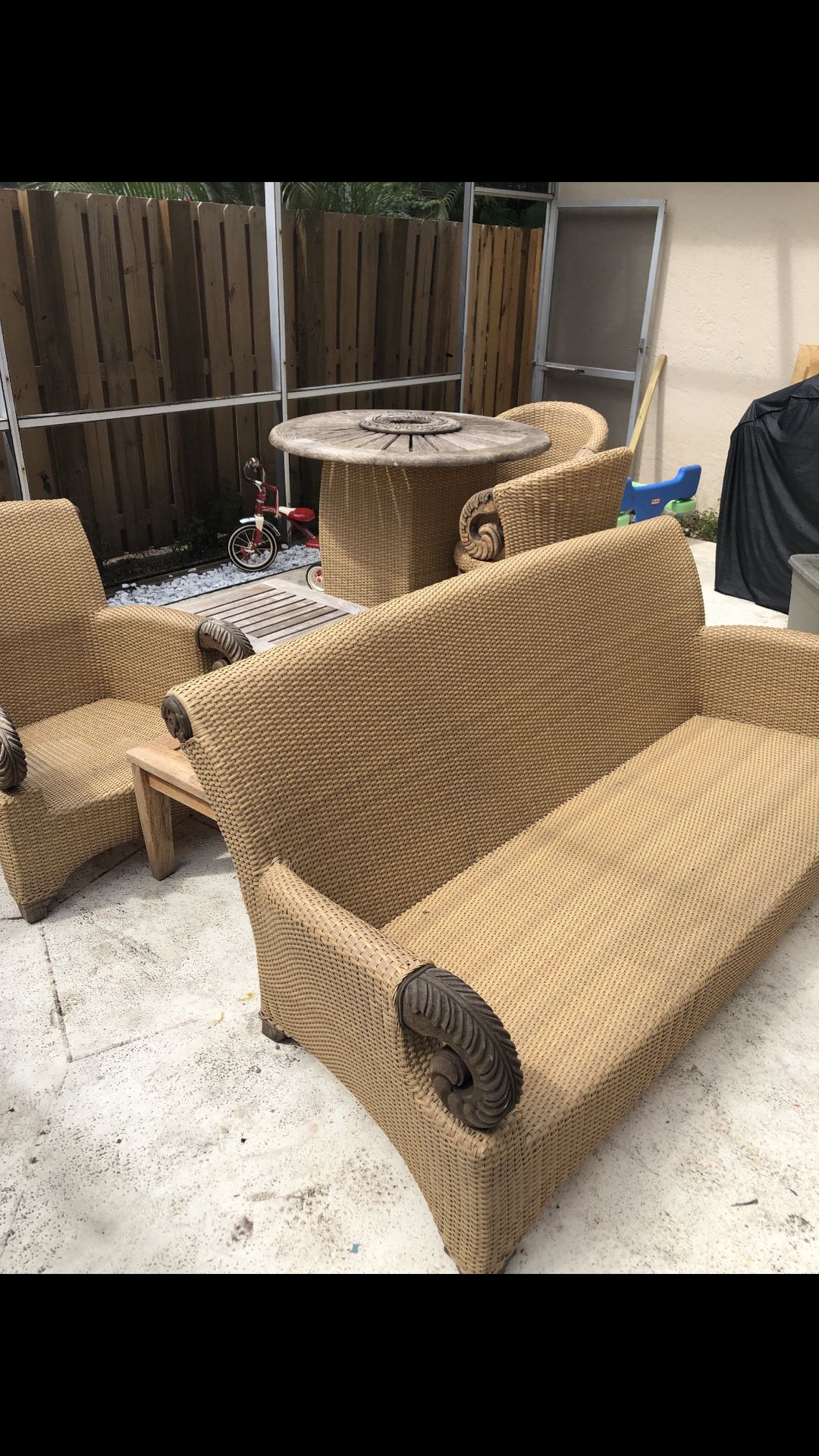 Teak wood patio furniture set