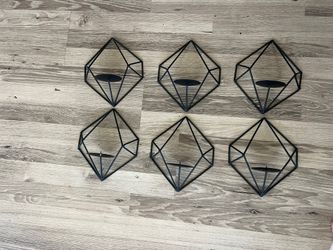 6 Geometric Wall Candle Holders 