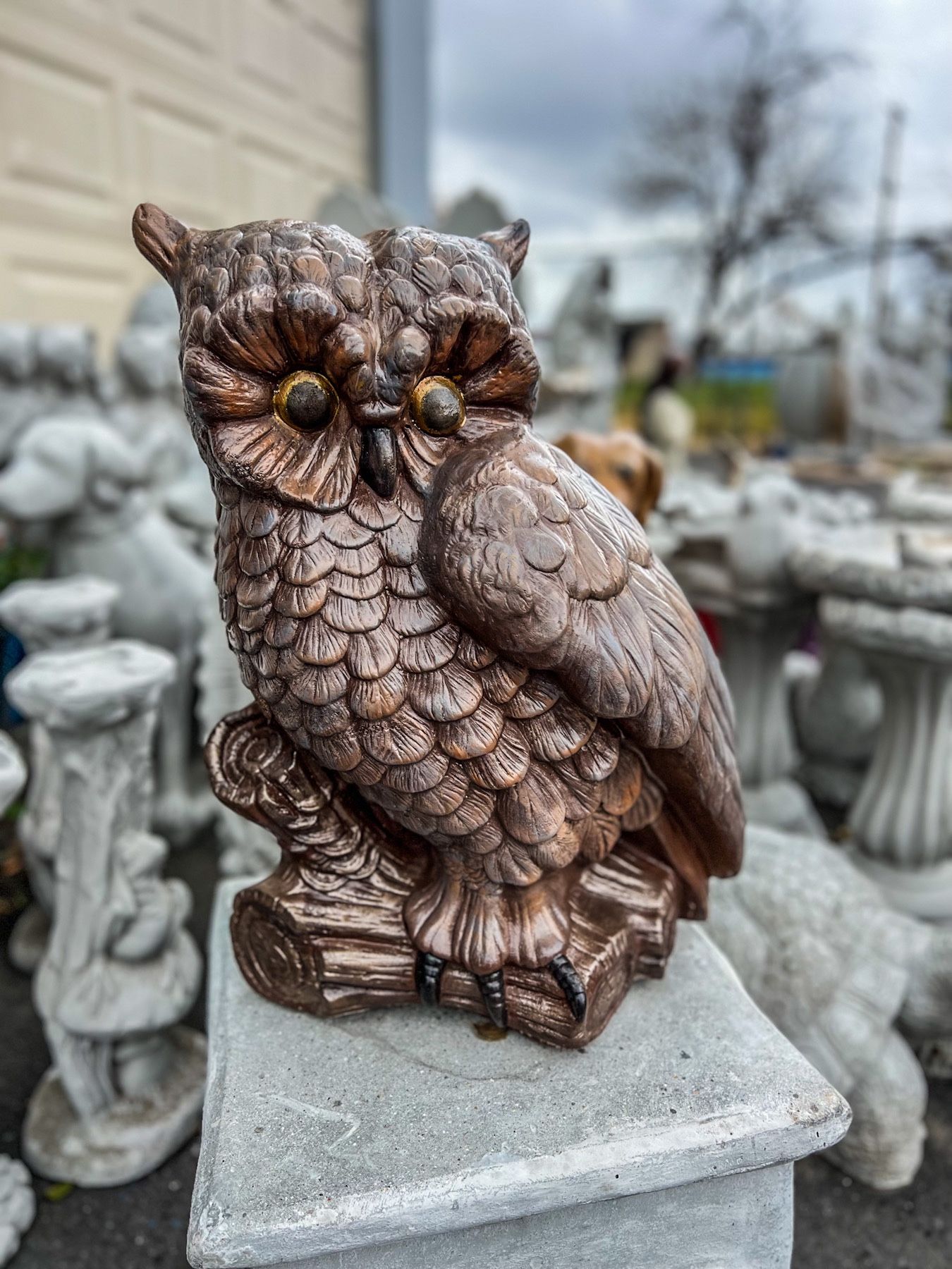 Decorative Concrete Owl Statue