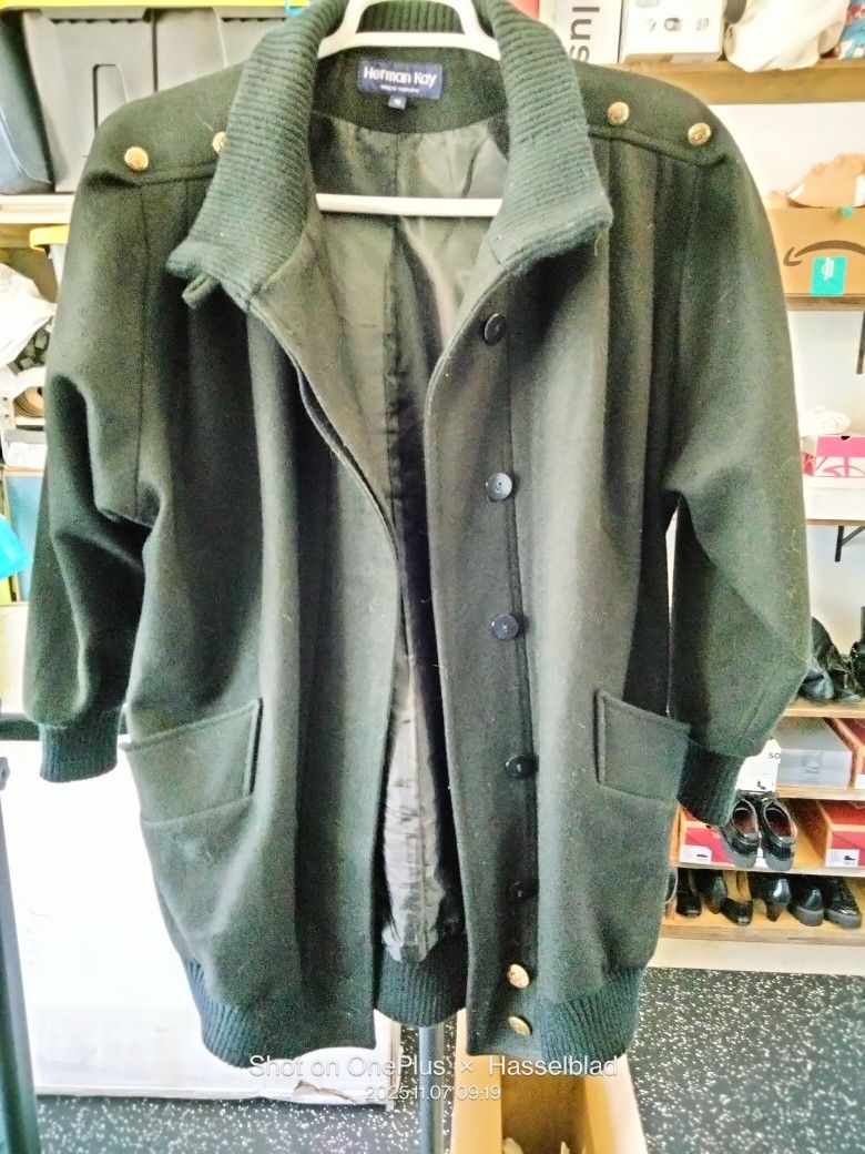 Black Herman Kay Winter Coat Women's Size 10