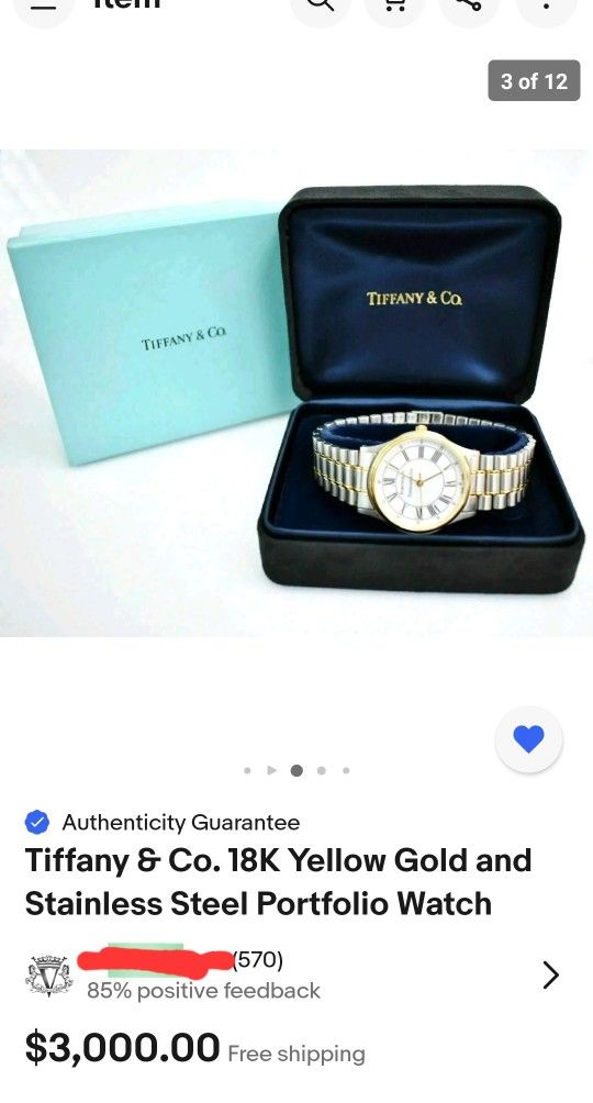 Tiffany Co Mens Wstch 18k Gold Brand New
