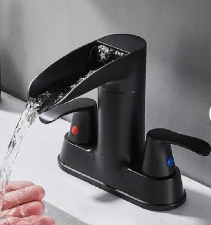 Waterfall Bathroom Faucet, Matte Black