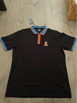 Mens Psycho Bunny Polo Blue/Orange