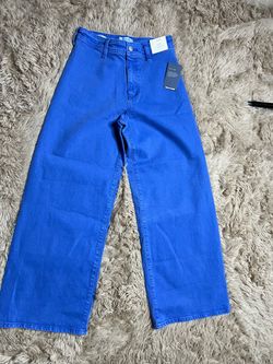 Wide Leg High-Rise Blue Jeans NWT
