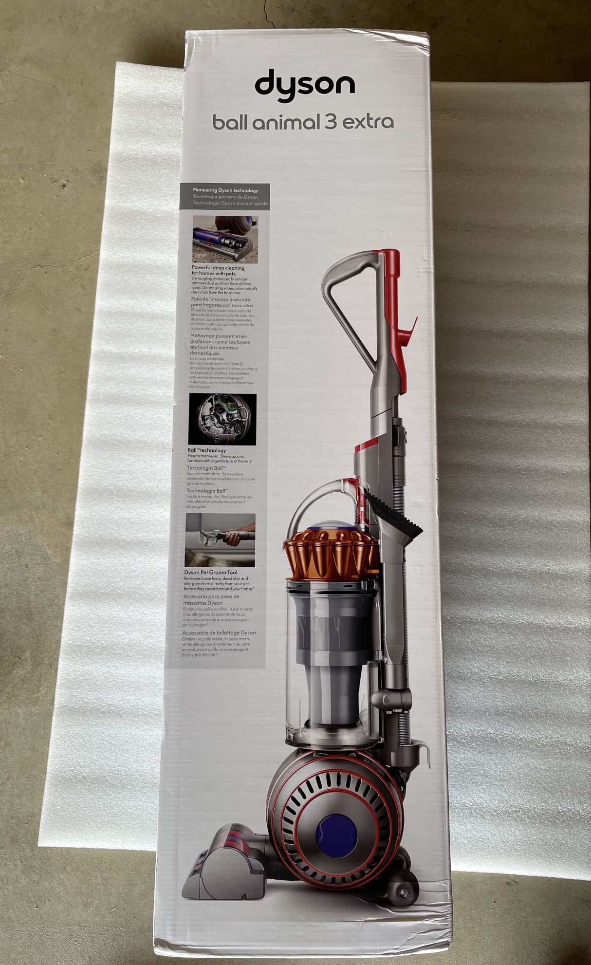 Dyson Ball Animal 3 Extra Upright Vacuum: Bagless Multi-Surface Cleaner, Pet Hair Tool, 3 Speeds, 35ft Cord