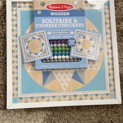 NIB Melissa & Doug Wooden Solitaire & Chinese Checkers Set!