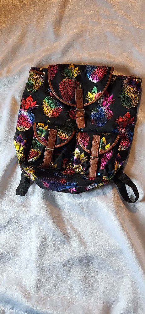 Holographic Pineapple Rainbow Backpack Like New 