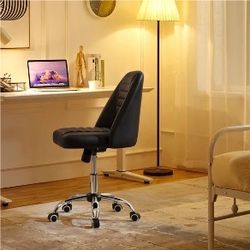 Mid Back PU Leather Armless Desk Office Chair
