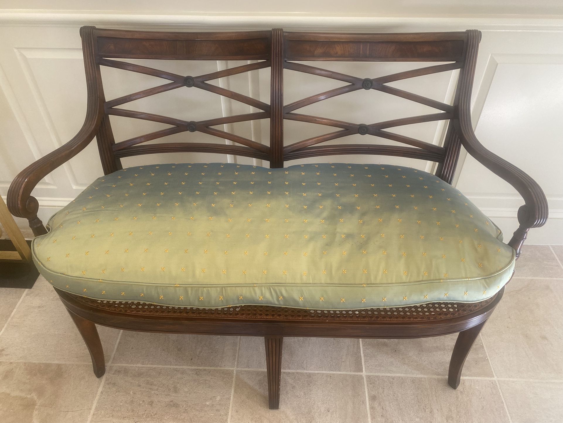 Solid Wood Bench With Cushion
