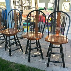 Wooden Swivel chairs 4