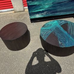 Two Round Cocktail Tables